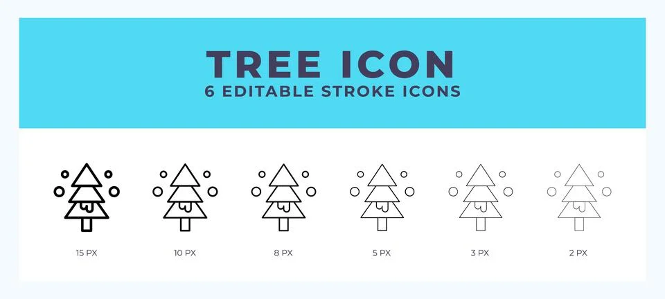 Tree icon illustration vector with editable stroke. Stock Illustration