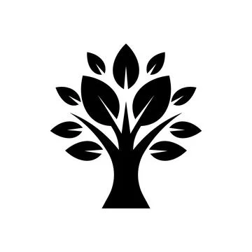 Tree icon isolated black on white background. Vector Illustration. Stock Illustration