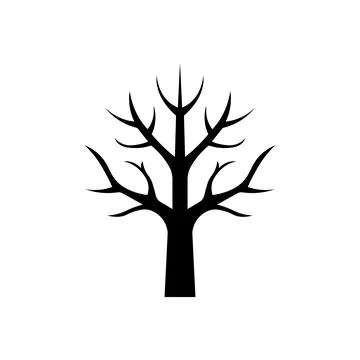 Tree icon isolated black on white background. Vector Illustration. Stock Illustration