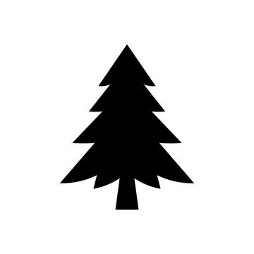 Tree icon isolated black on white background. Vector Illustration. Stock Illustration