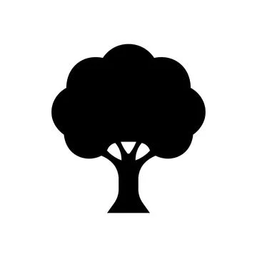 Tree icon isolated black on white background. Vector Illustration. Stock Illustration