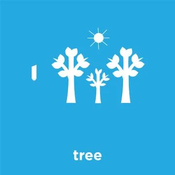 Tree icon isolated on blue background Stock Illustration