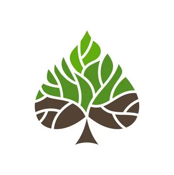 Tree icon with leaf shape, green eco and nature Stock Illustration