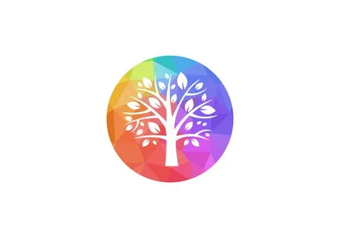 Tree Icon Logo. Teamwork people tree logo vector Stock Illustration
