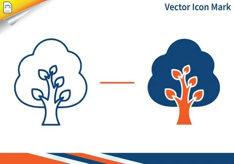 Tree icon mark outline and fill vector illustration. Stock-Illustration