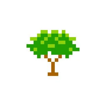 Tree Icon Pixel Stock Illustration