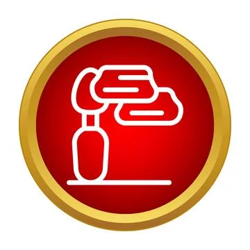 Tree icon with red circle and gold border 스톡 일러스트