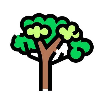 Tree icon representing nature, ecology, and growth Stock Illustration