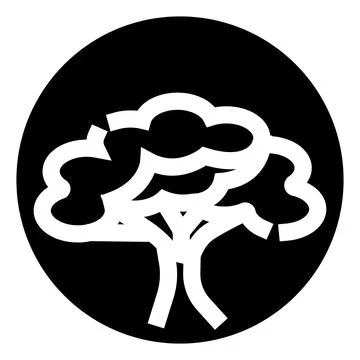 Tree icon representing nature, ecology, and growth Stock Illustration