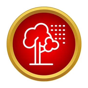 Tree icon representing rain or watering concept Stock Illustration