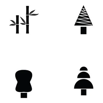Tree icon set Illustrazione stock
