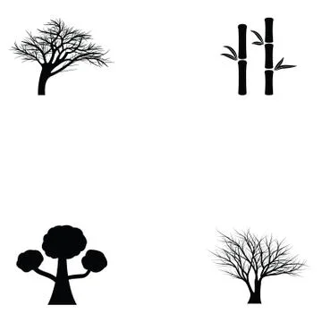 Tree icon set Stock Illustration