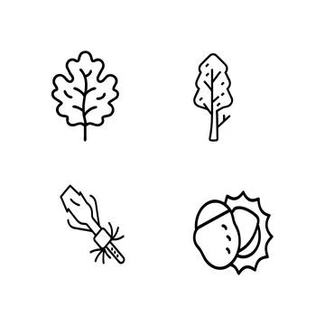 Tree icon set Stock Illustration