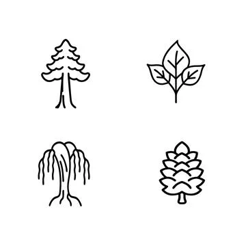 Tree icon set Stock Illustration