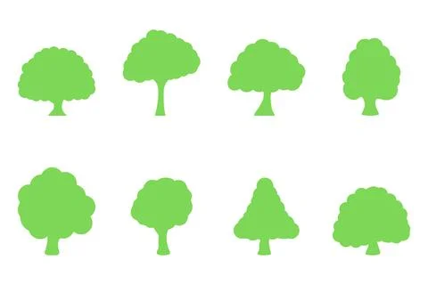 Tree icon set. Plant design Stock Illustration