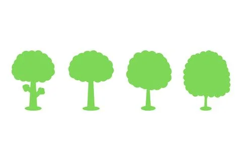 Tree icon set. Plant design Stock Illustration