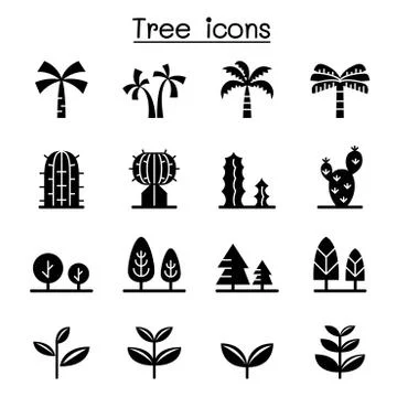 Tree icon set vector illustration graphic design 스톡 일러스트