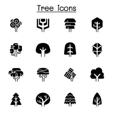 Tree icon set vector illustration graphic design Illustrazione stock
