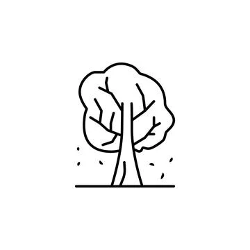 Tree icon. Simple line, outline vector of autumn icons for ui and ux, website or イラスト素材