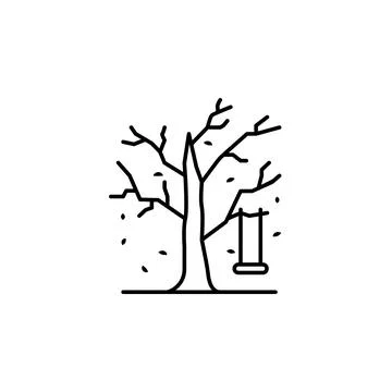 Tree icon. Simple line, outline vector of autumn icons for ui and ux, website or Stock Illustration