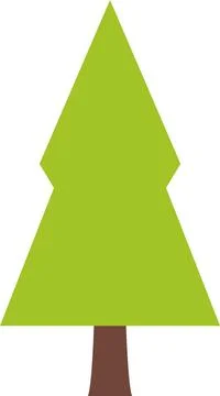 Tree icon, simple silhouettes. Flat trees set, pines, spruces, conifers Stock Illustration