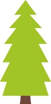 Tree icon, simple silhouettes. Flat trees set, pines, spruces, conifers Illustrazione stock