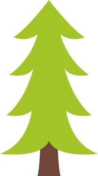 Tree icon, simple silhouettes. Flat trees set, pines, spruces, conifers Stock Illustration