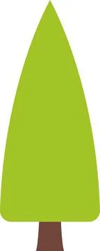 Tree icon, simple silhouettes. Flat trees set, pines, spruces, conifers Stock Illustration