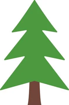 Tree icon, simple silhouettes. Flat trees set, pines, spruces, conifers Illustrazione stock