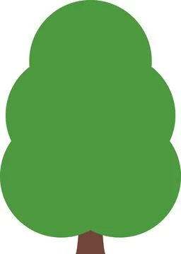 Tree icon, simple silhouettes. Flat trees set, pines, spruces, conifers Stock Illustration