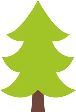 Tree icon, simple silhouettes. Flat trees set, pines, spruces, conifers Illustrazione stock