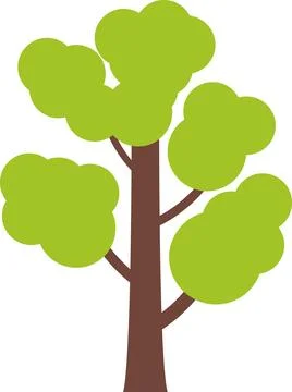 Tree icon, simple silhouettes. Flat trees set, pines, spruces, conifers Stock Illustration