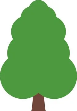 Tree icon, simple silhouettes. Flat trees set, pines, spruces, conifers Stock Illustration