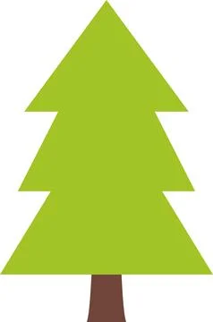 Tree icon, simple silhouettes. Flat trees set, pines, spruces, conifers Illustrazione stock