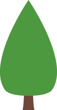Tree icon, simple silhouettes. Flat trees set, pines, spruces, conifers Stock Illustration