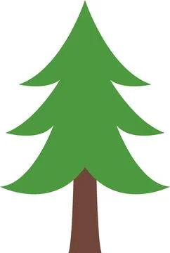 Tree icon, simple silhouettes. Flat trees set, pines, spruces, conifers Stock Illustration