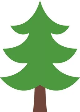 Tree icon, simple silhouettes. Flat trees set, pines, spruces, conifers Illustrazione stock