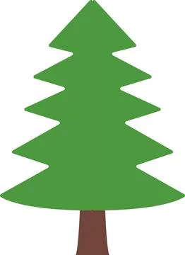Tree icon, simple silhouettes. Flat trees set, pines, spruces, conifers Stock Illustration