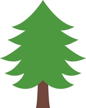 Tree icon, simple silhouettes. Flat trees set, pines, spruces, conifers Illustrazione stock