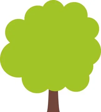 Tree icon, simple silhouettes. Flat trees set, pines, spruces, conifers Illustrazione stock