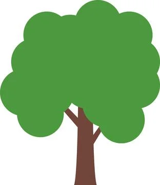 Tree icon, simple silhouettes. Flat trees set, pines, spruces, conifers Illustrazione stock