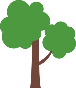 Tree icon, simple silhouettes. Flat trees set, pines, spruces, conifers Illustrazione stock