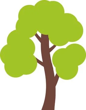Tree icon, simple silhouettes. Flat trees set, pines, spruces, conifers Illustrazione stock