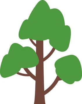Tree icon, simple silhouettes. Flat trees set, pines, spruces, conifers Stock Illustration