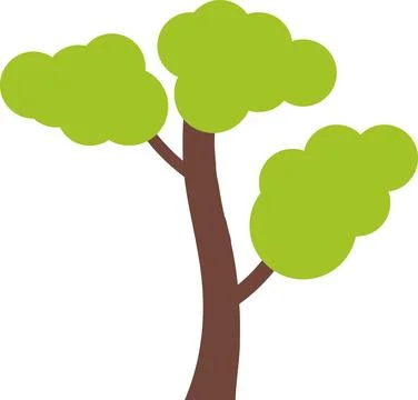 Tree icon, simple silhouettes. Flat trees set, pines, spruces, conifers Stock Illustration