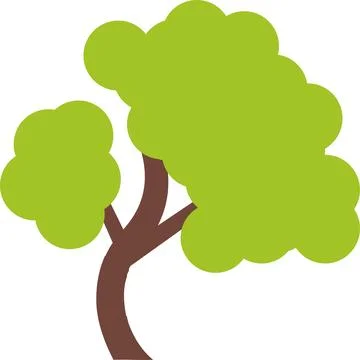 Tree icon, simple silhouettes. Flat trees set, pines, spruces, conifers Illustrazione stock