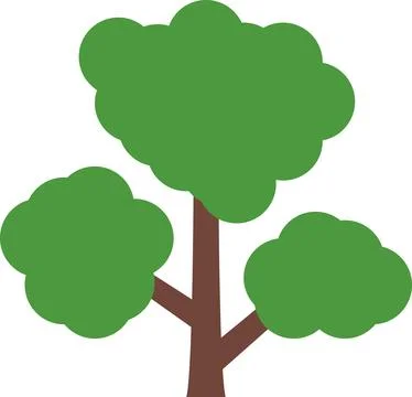 Tree icon, simple silhouettes. Flat trees set, pines, spruces, conifers Illustrazione stock