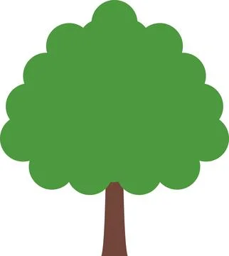 Tree icon, simple silhouettes. Flat trees set, pines, spruces, conifers Illustrazione stock