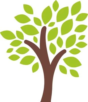 Tree icon, simple silhouettes. Flat trees set, pines, spruces, conifers Illustrazione stock