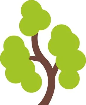 Tree icon, simple silhouettes. Flat trees set, pines, spruces, conifers Illustrazione stock